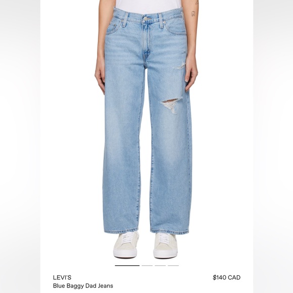 Denim - Levi Women’s Baggy Dad Jeans Light Wash Denim Pants